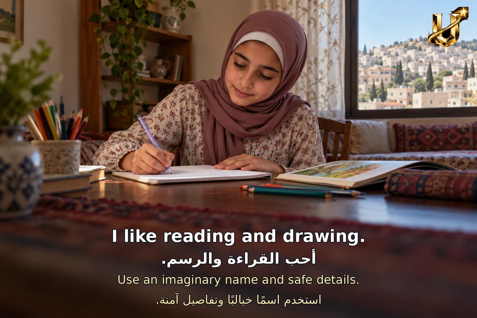 أحب القراءة والرسم.