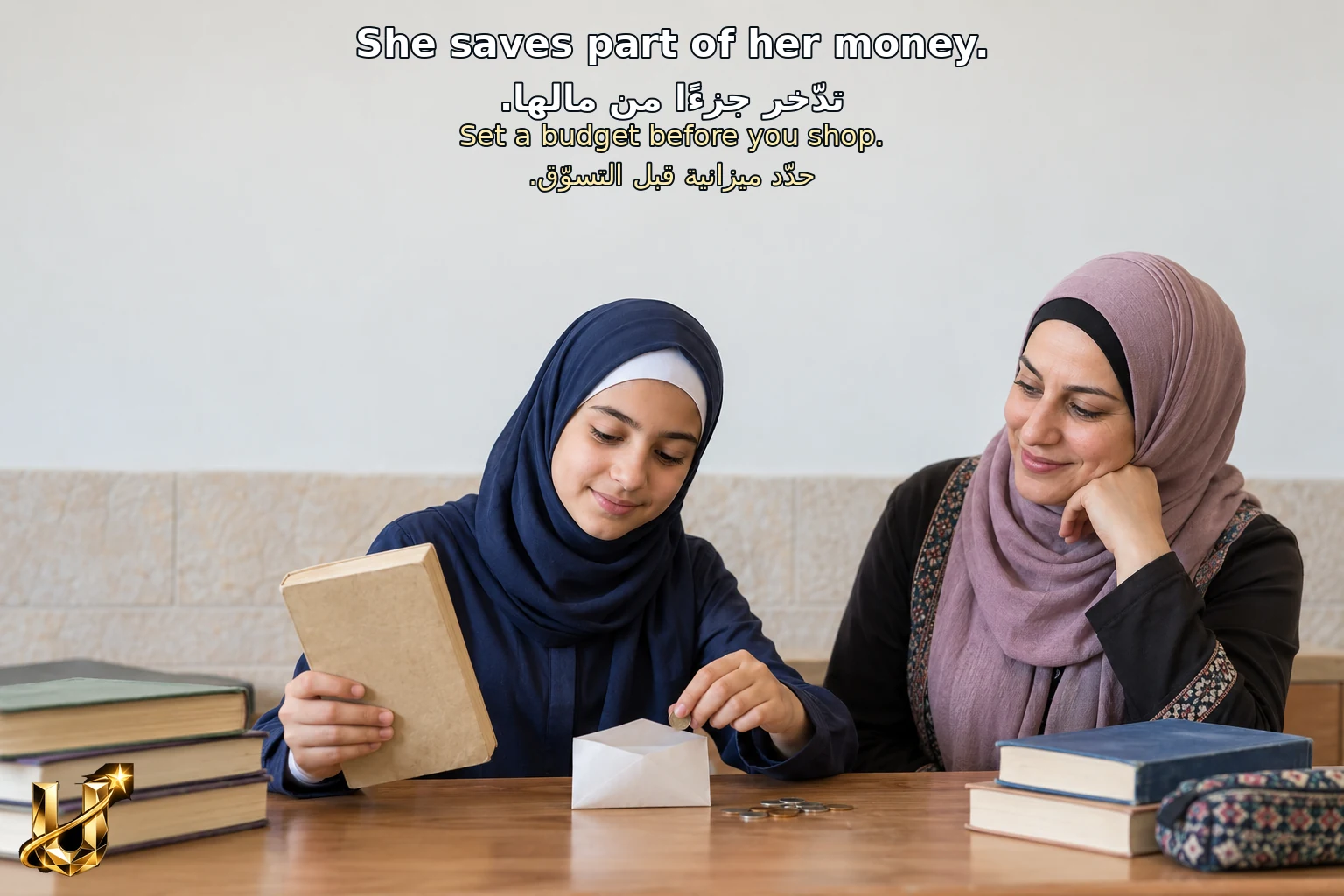 طالبة بالكرك تختار ادخار جزء من مالها بدل إنفاقه كله على الكتب.