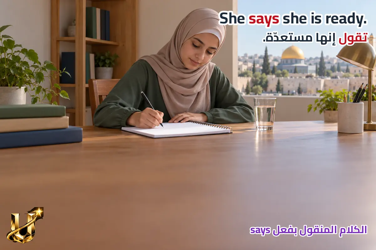 زميلتك تقول إنها جاهزة الآن؛ كيف تخبر المعلمة بذلك؟