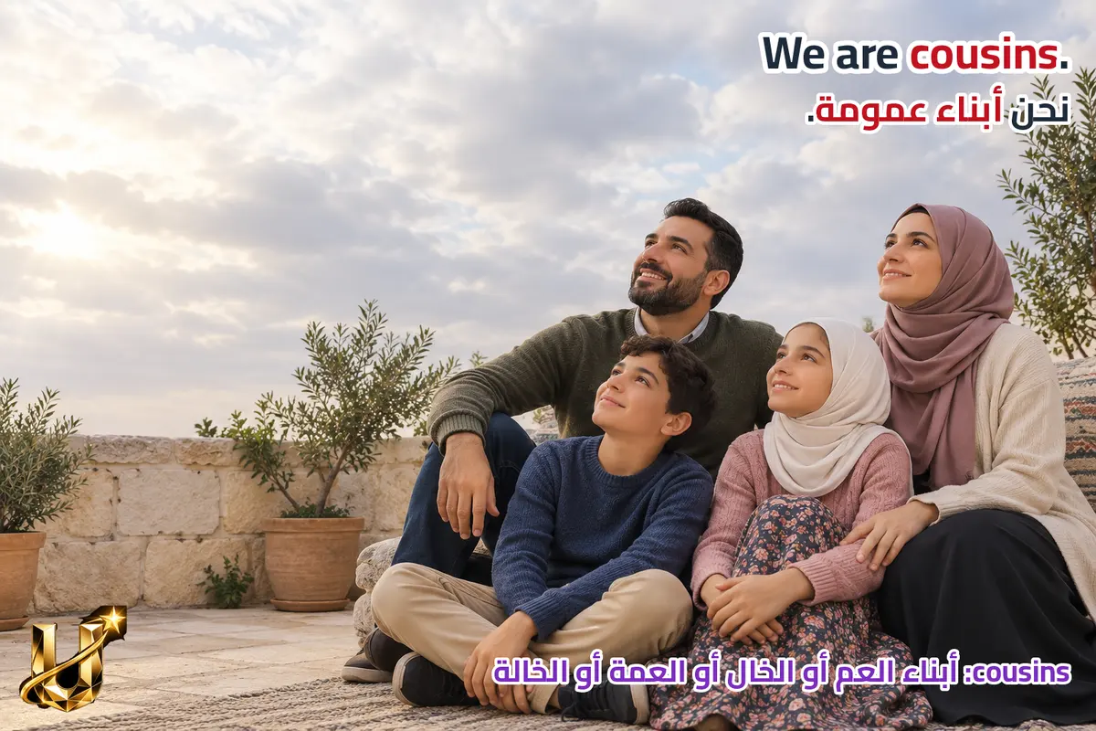 تعرف زميلك بأقاربك في السلط. هل تعني cousin وnephew العلاقة نفسها؟