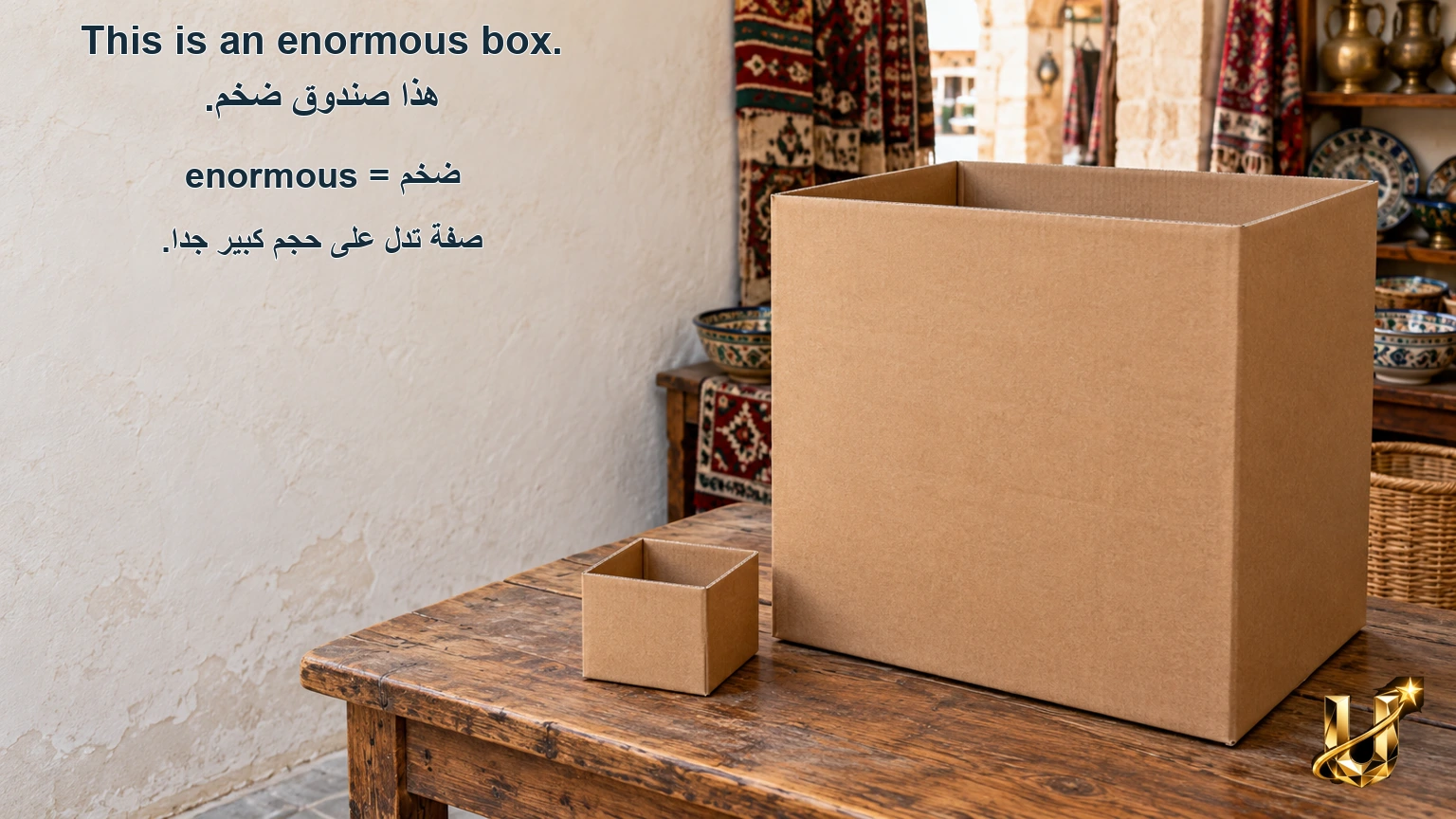 enormous تَعْنِي ضَخْمٌ فِي هٰذَا السِّيَاقِ.