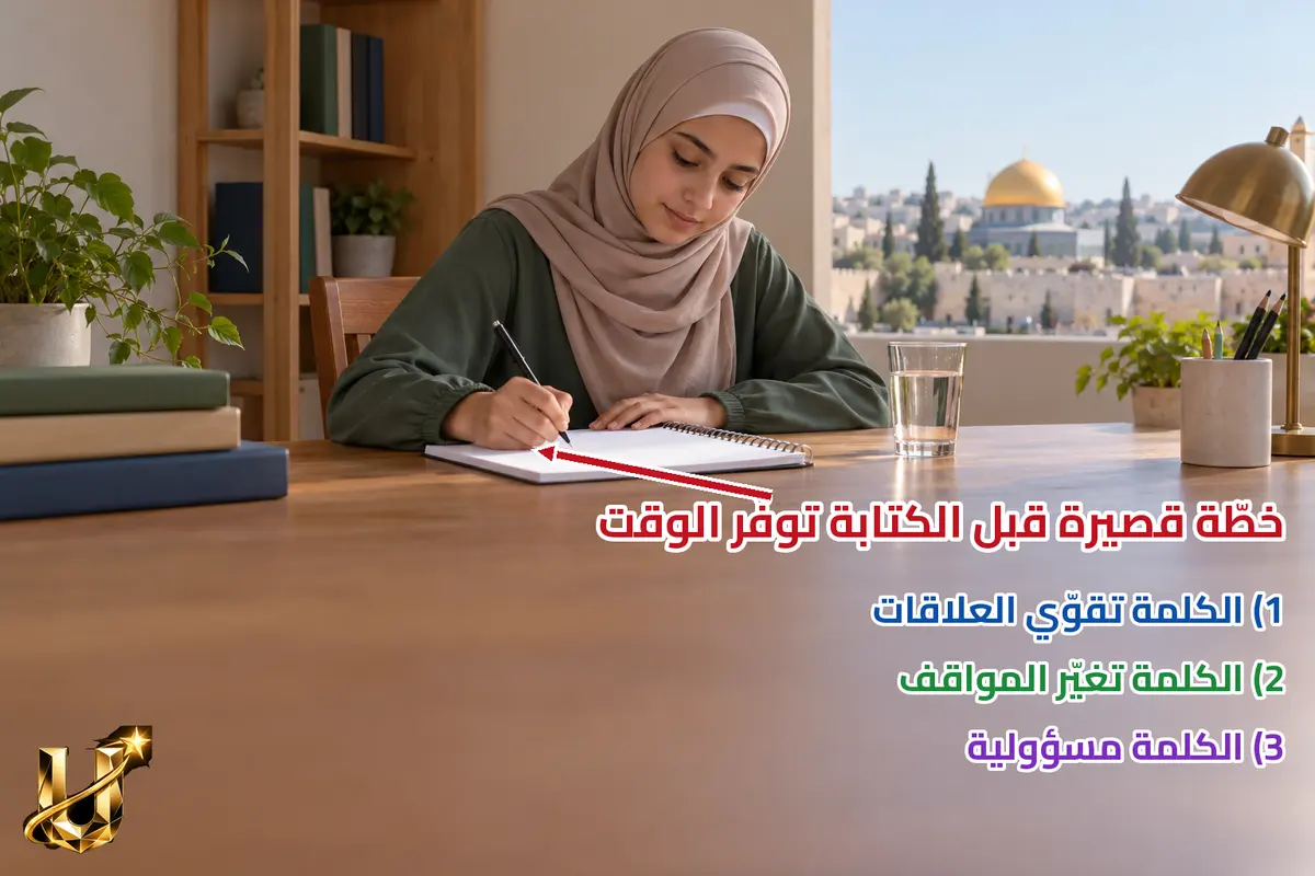 خطة قصيرة قبل الكتابة توفر الوقت.