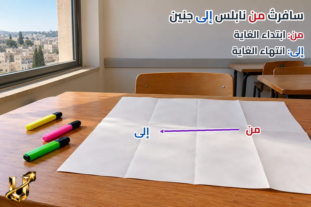 من: بداية، إلى: نهاية.