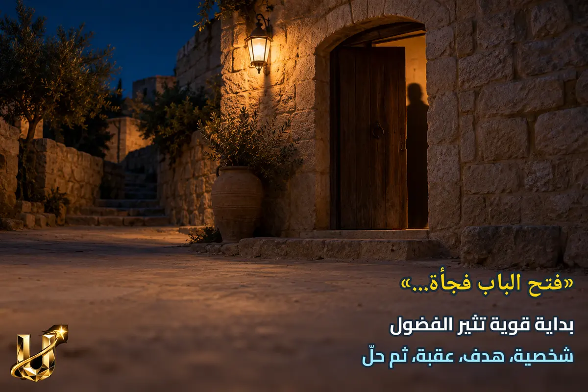 فتح الباب فجأة.
