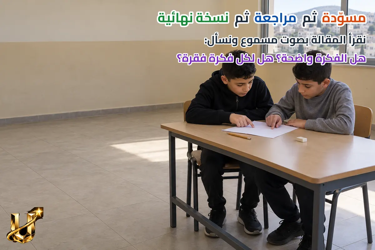 مسودة ← مراجعة ← نسخة نهائية.