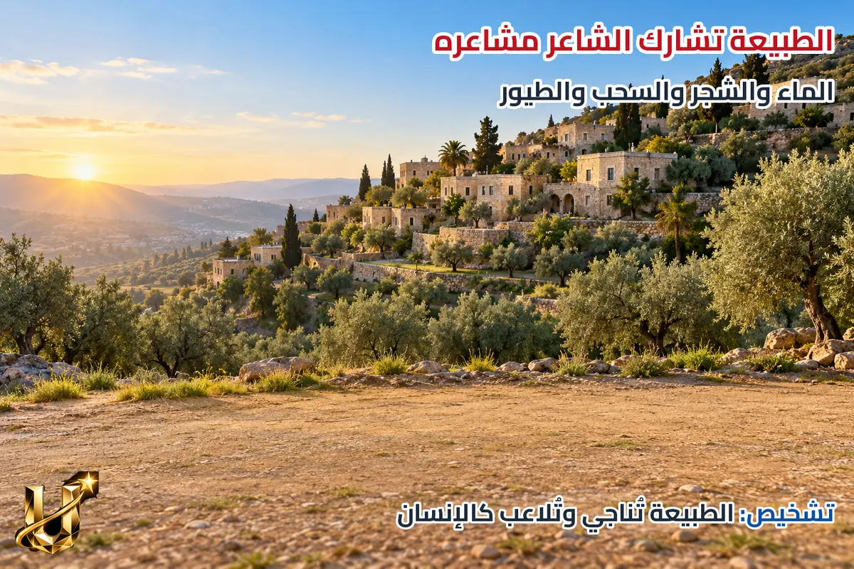 الطبيعة تشارك الشاعر حنينه.