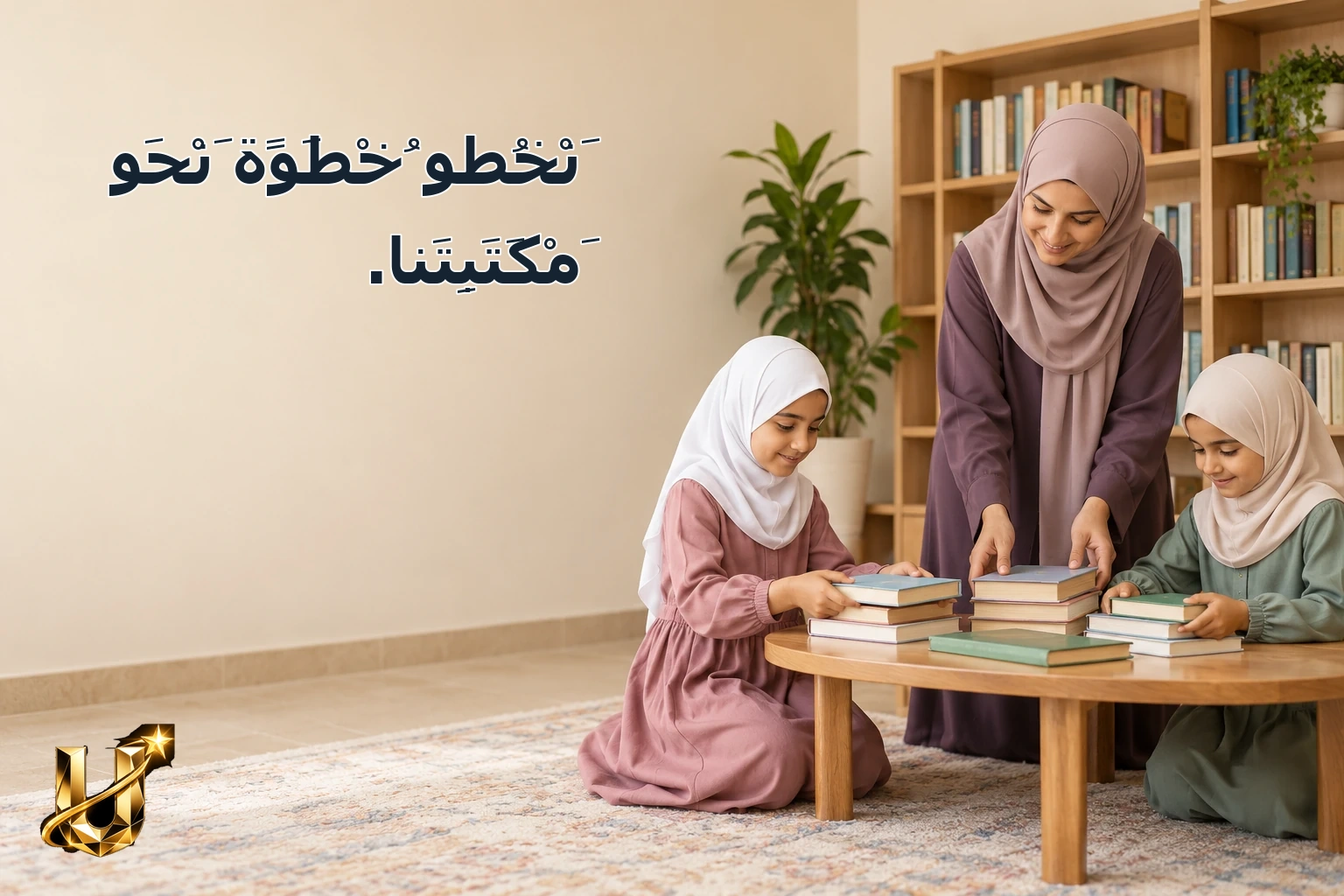 نَخْطُو خُطْوَةً نَحْوَ مَكْتَبَتِنَا.