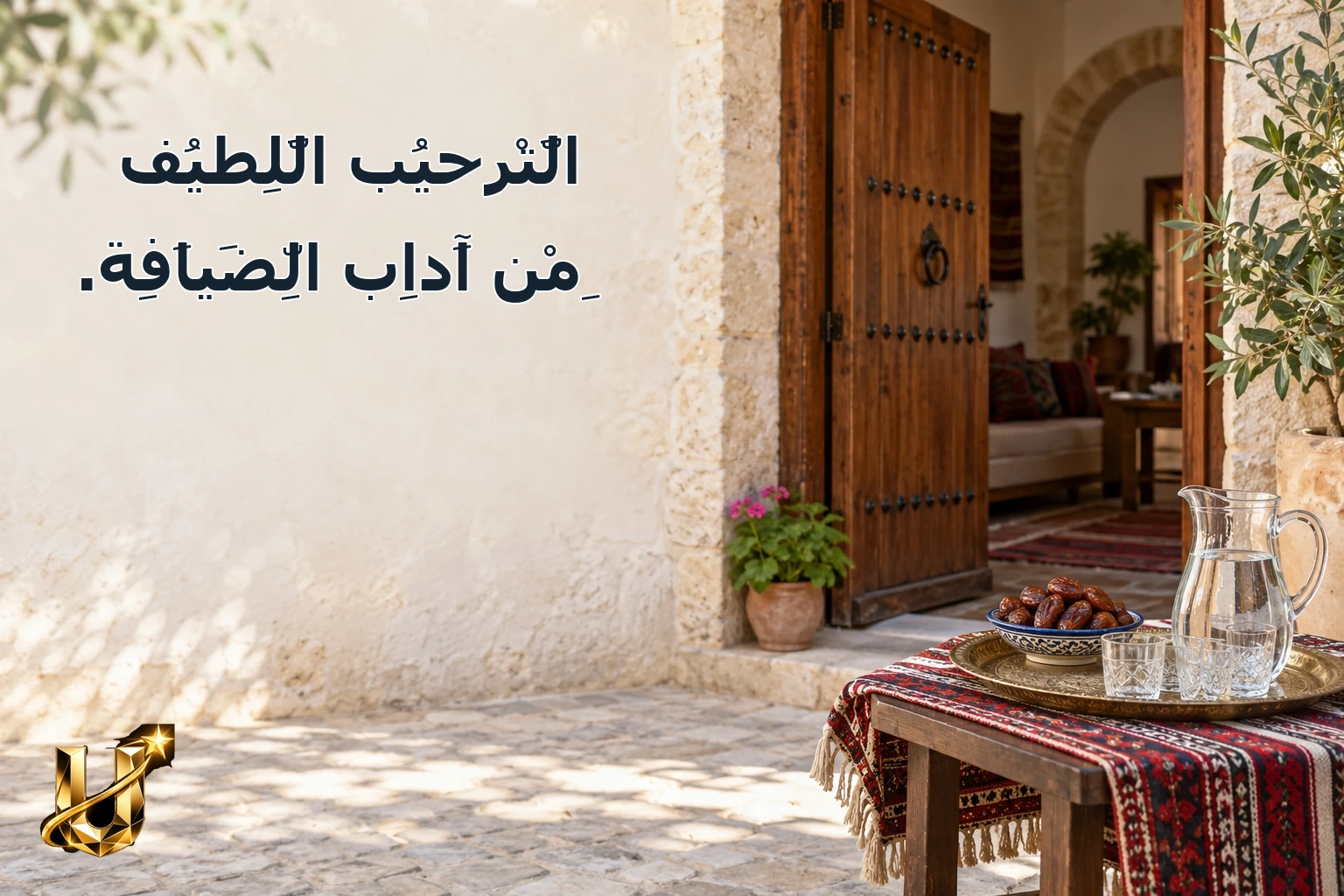 التَّرْحِيبُ اللَّطِيفُ مِنْ آدَابِ الضِّيَافَةِ.