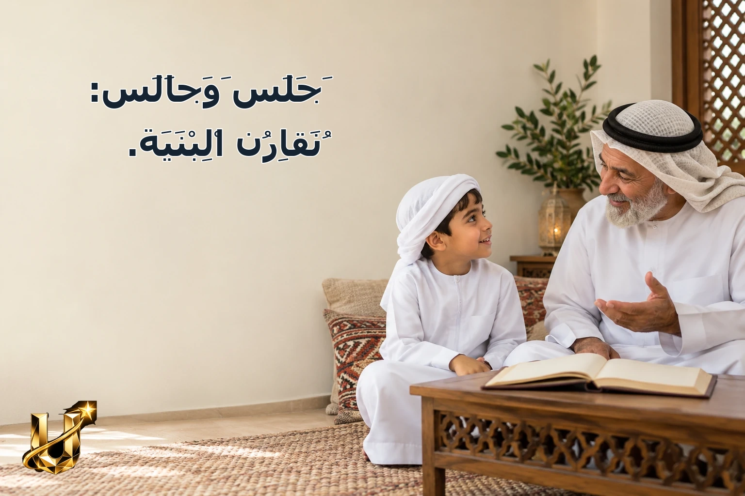 جَلَسَ وَجَالَسَ: نُقَارِنُ الْبِنْيَةَ.