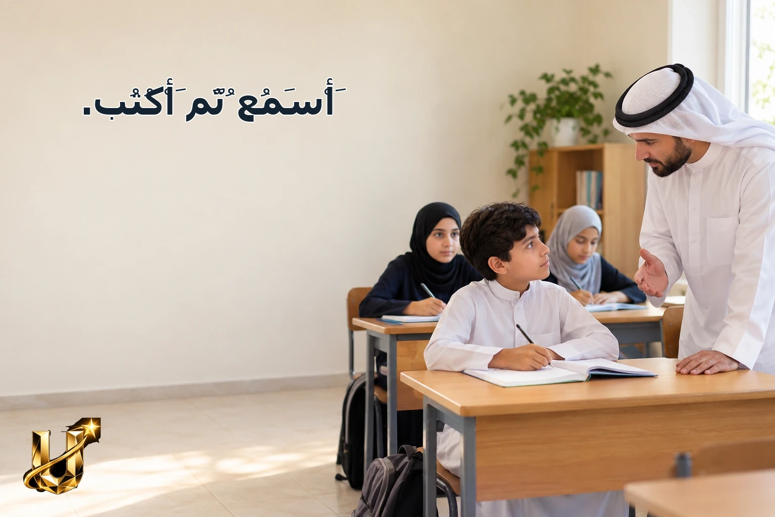 أَسْمَعُ ثُمَّ أَكْتُبُ.