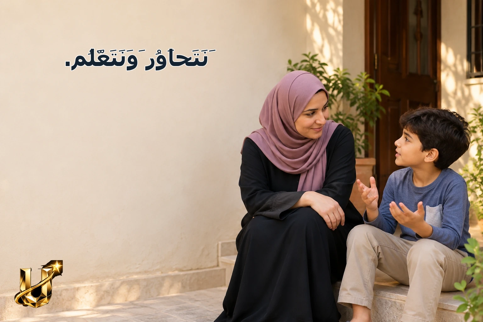 نَتَحَاوَرُ وَنَتَعَلَّمُ.
