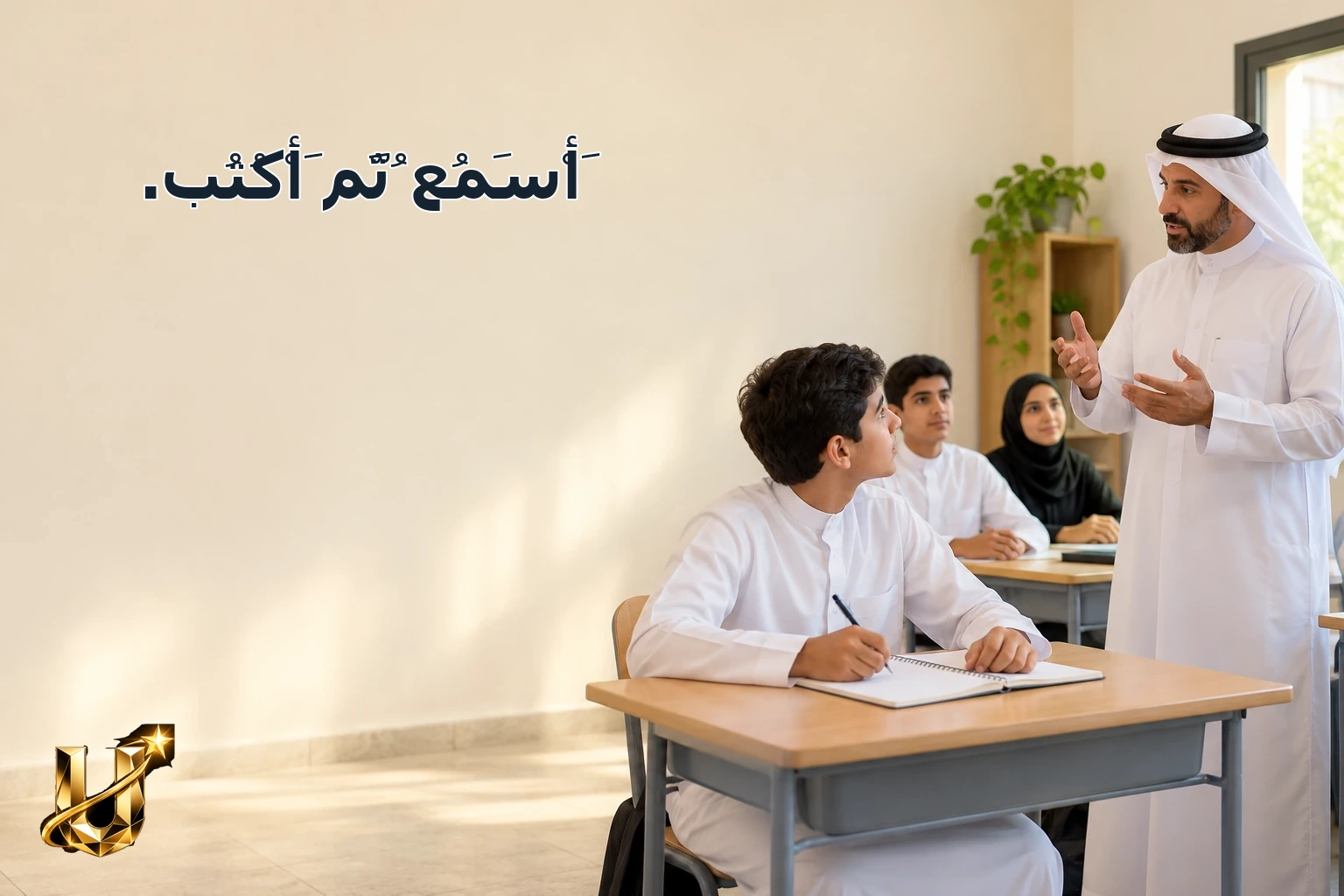 أَسْمَعُ ثُمَّ أَكْتُبُ.