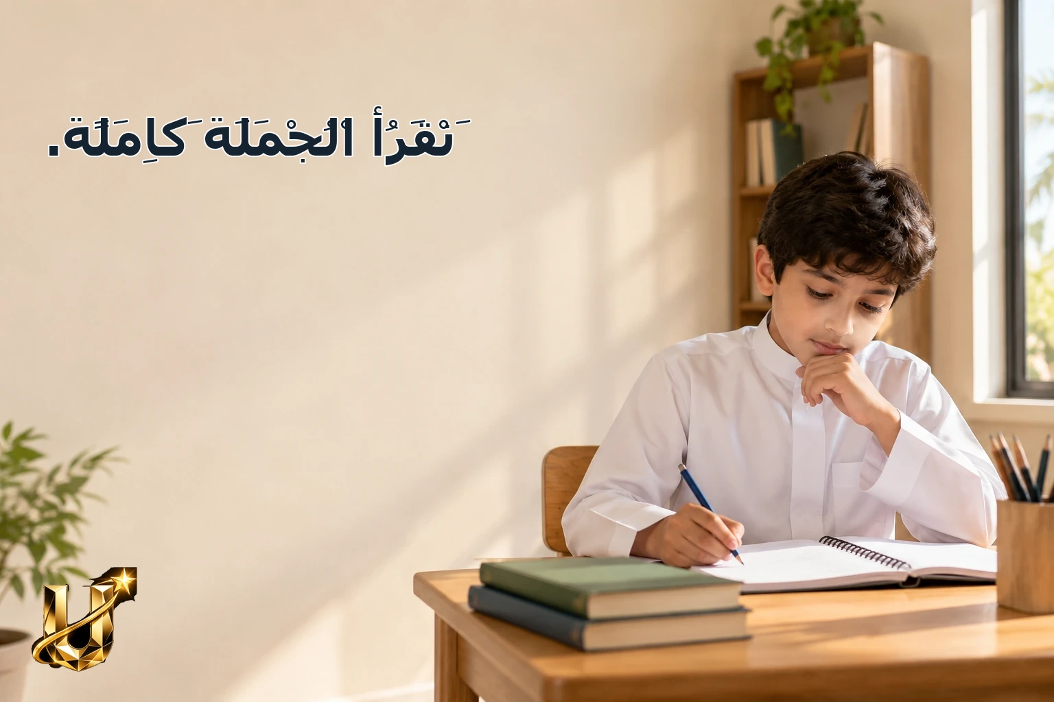 نَقْرَأُ الْجُمْلَةَ كَامِلَةً.