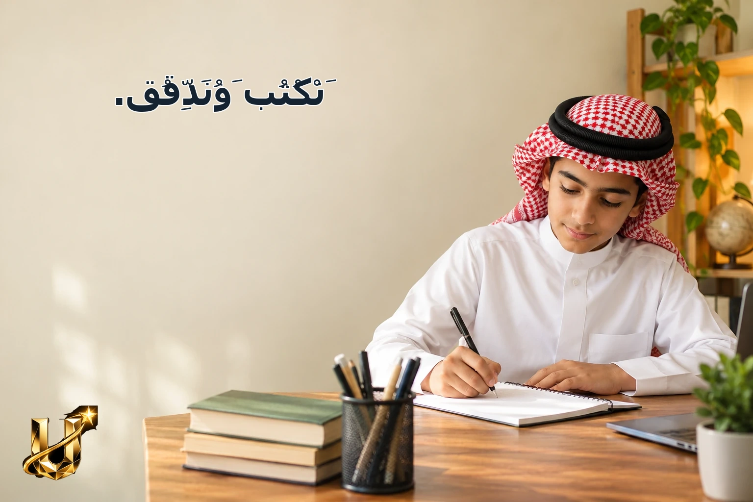 نَكْتُبُ وَنُدَقِّقُ.