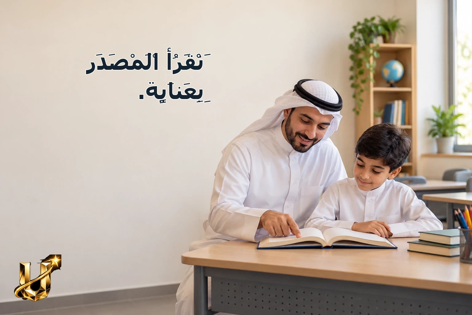 نَقْرَأُ الْمَصْدَرَ بِعِنَايَةٍ.