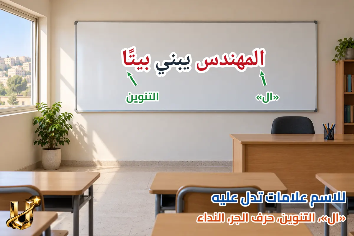 للاسم علامات تدل عليه.