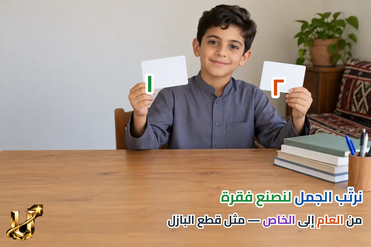 رتب الجمل من العام إلى الخاص.