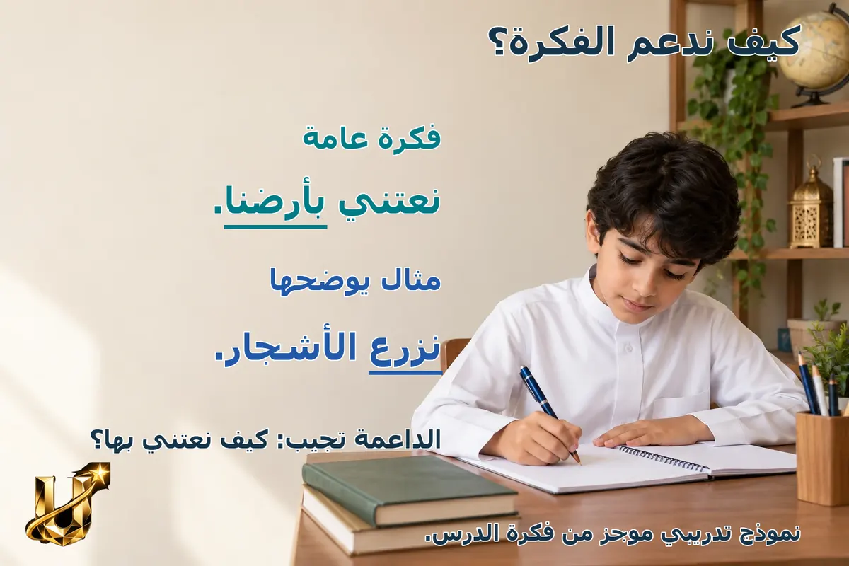 الجمل الداعمة كالأعمدة.