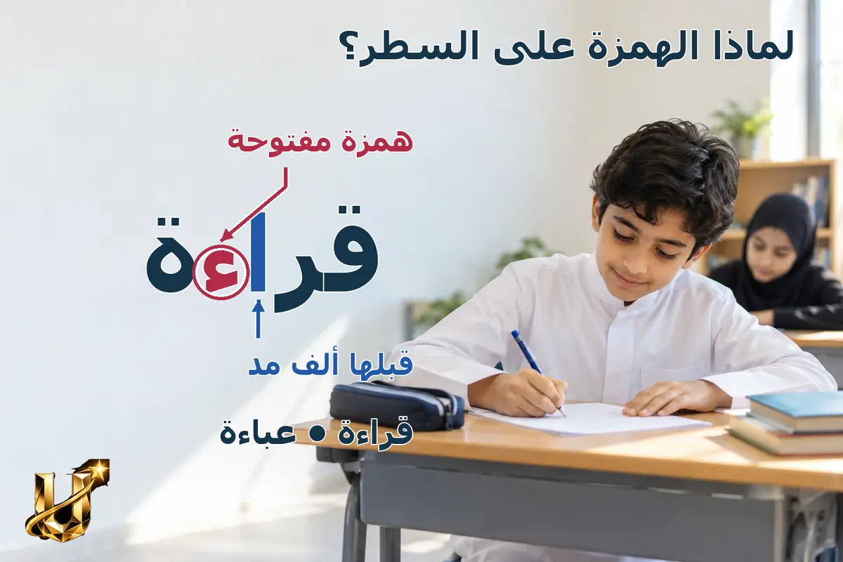 قراءة: الهمزة على السطر.