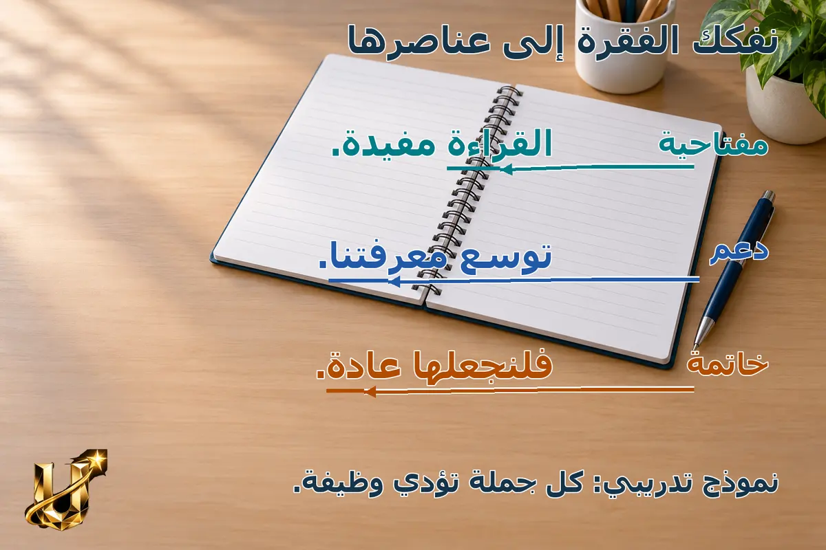 نفكك الفقرة إلى عناصرها.