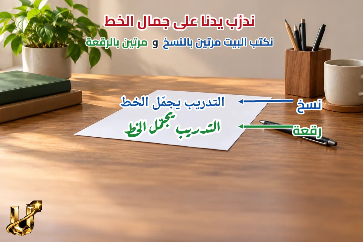 ندرب يدنا على جمال الخط.