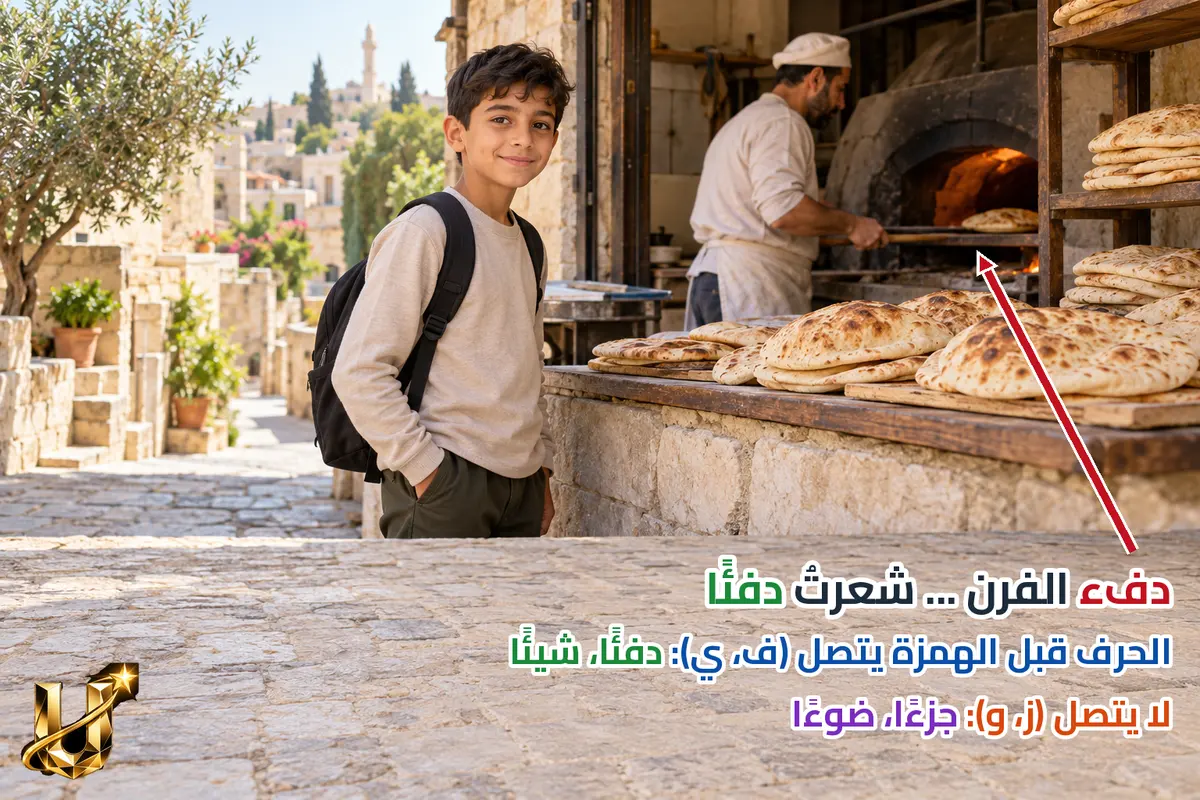 كتابة التنوين بعد الهمزة.
