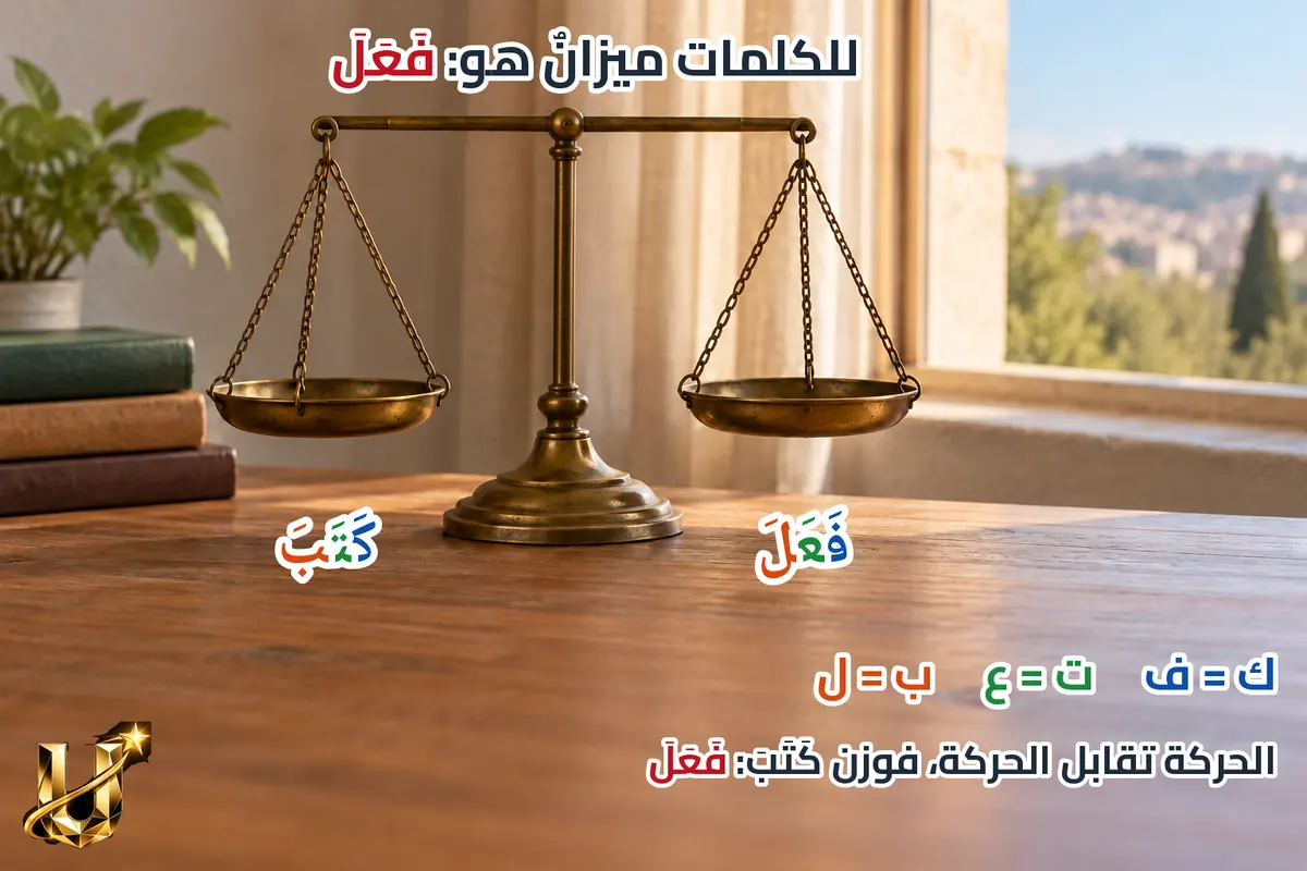للكلمات ميزان هو: فعل.