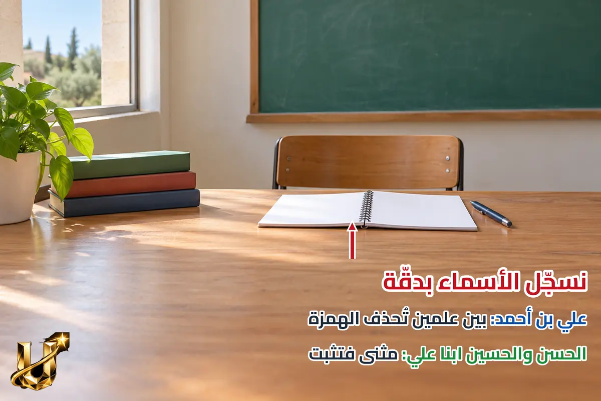 نسجل الأسماء بدقة.