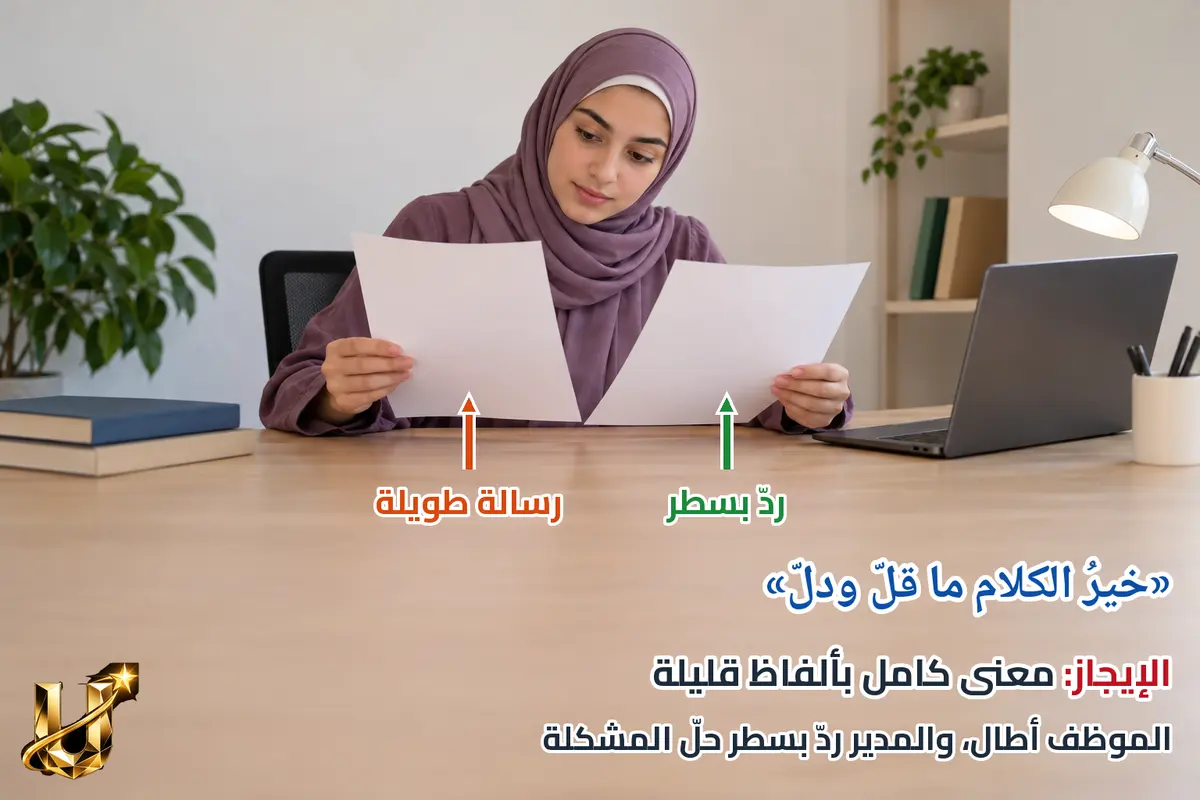 خير الكلام ما قل ودل.