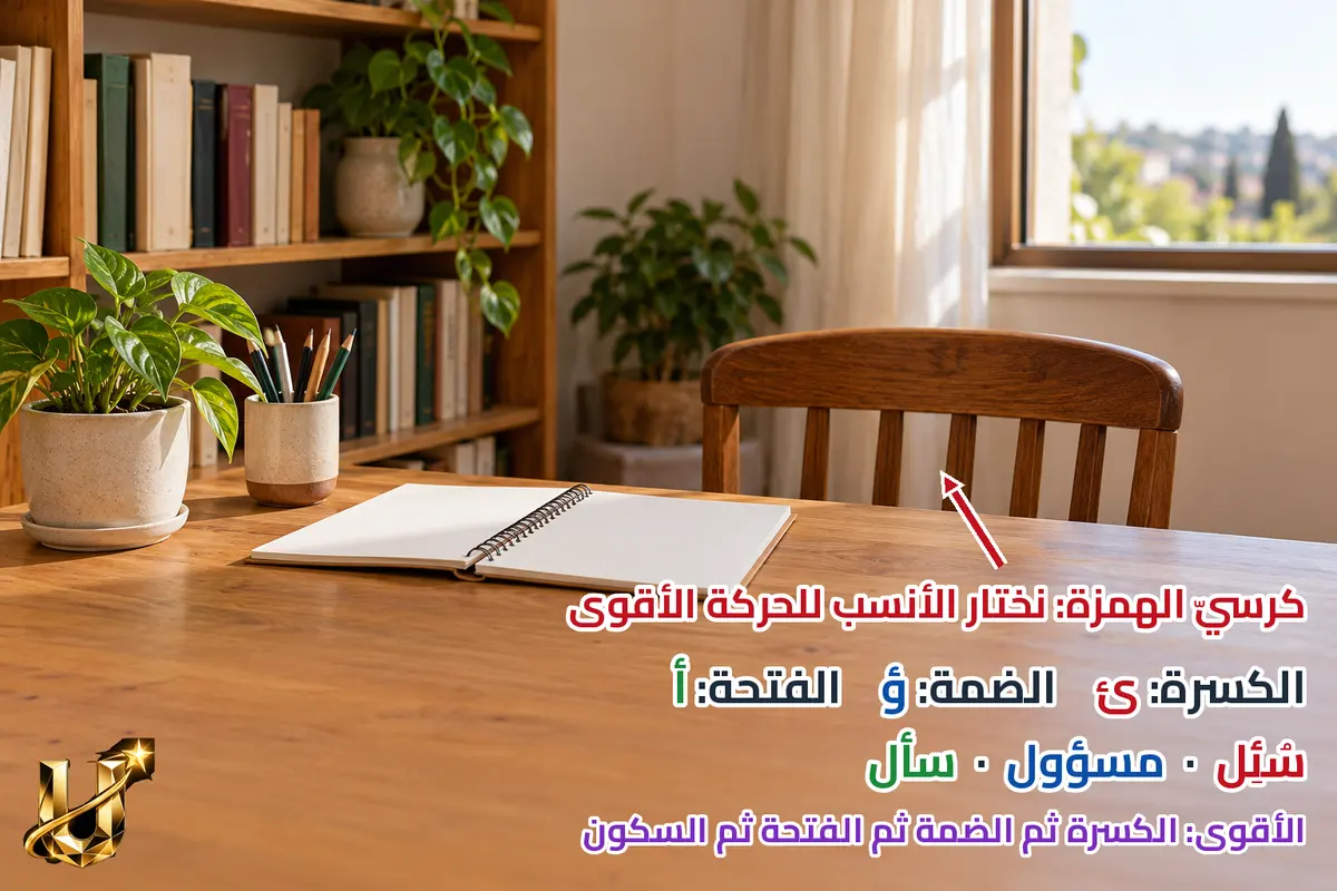 الهمزة تجلس على الكرسي الأقوى.