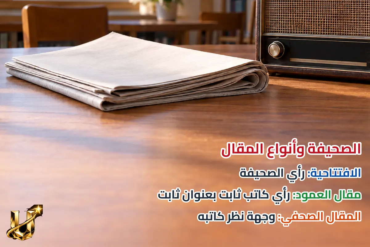 الصحيفة وأنواع المقال.