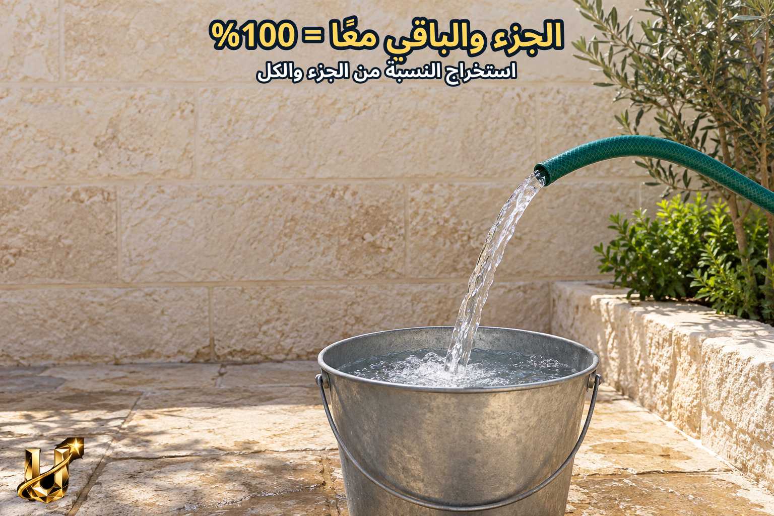 الجزء والباقي معا = 100%