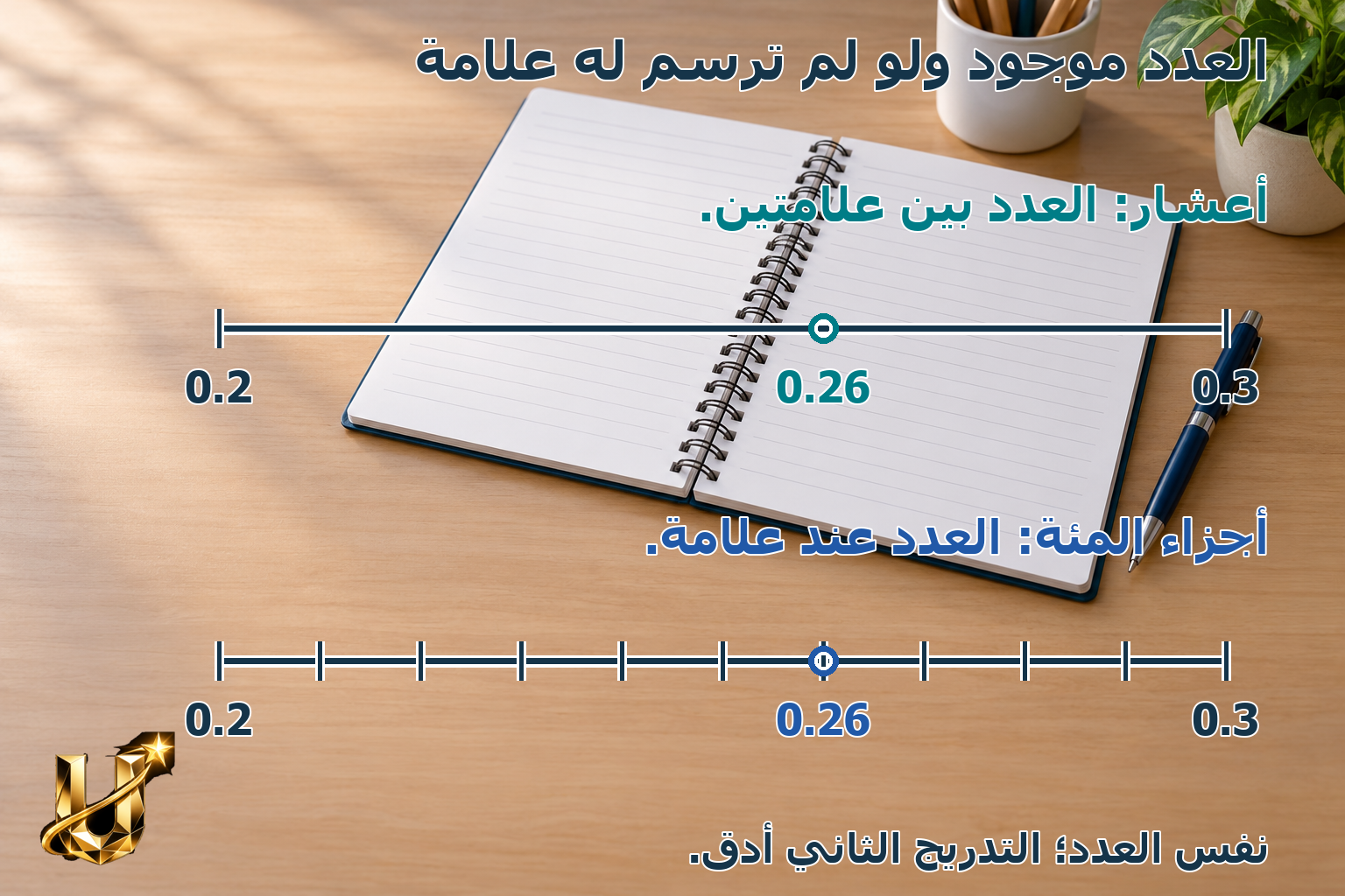 تحديد العشريات على المستقيم — صورة شرح 4