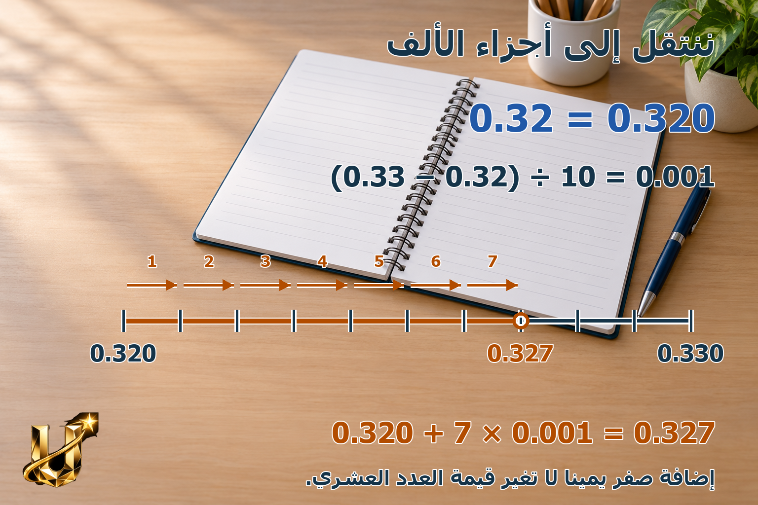 تحديد العشريات على المستقيم — صورة شرح 5