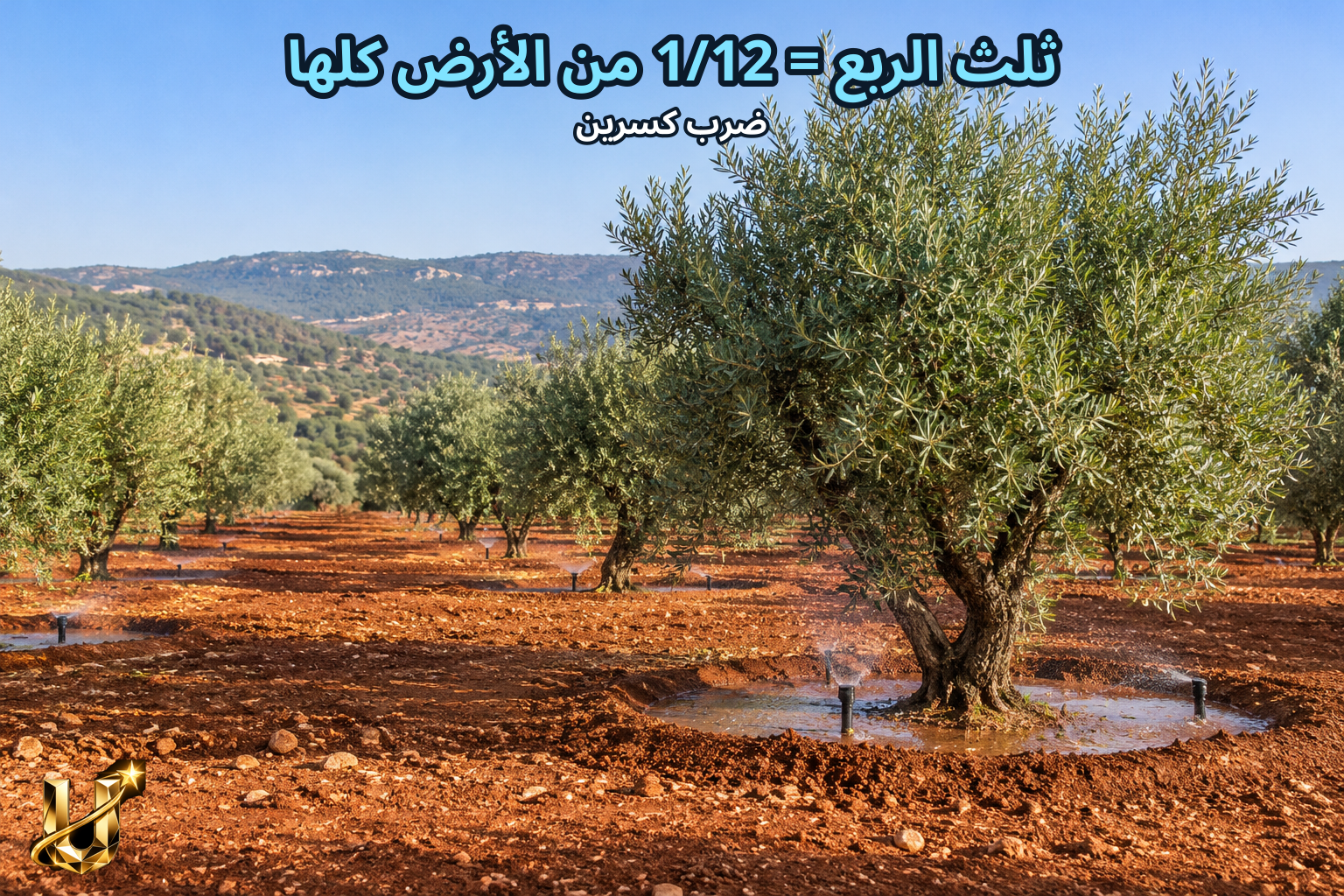ثلث الربع = 1/12 من الأرض كلها