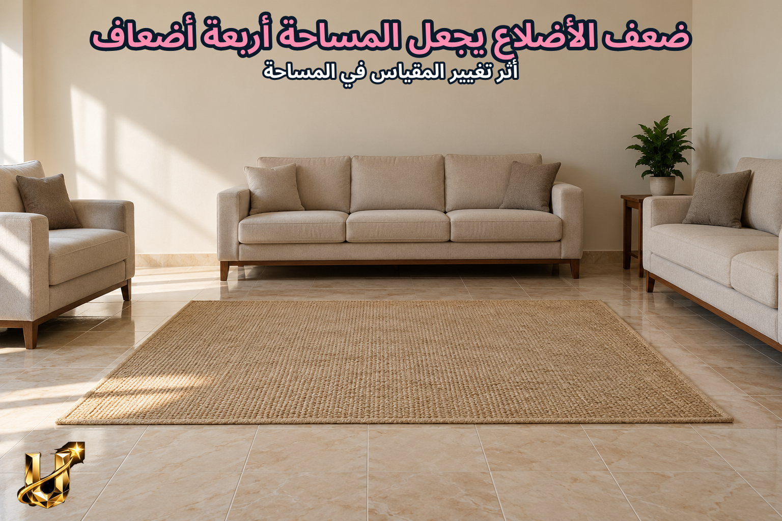 ضعف الأضلاع يجعل المساحة أربعة أضعاف
