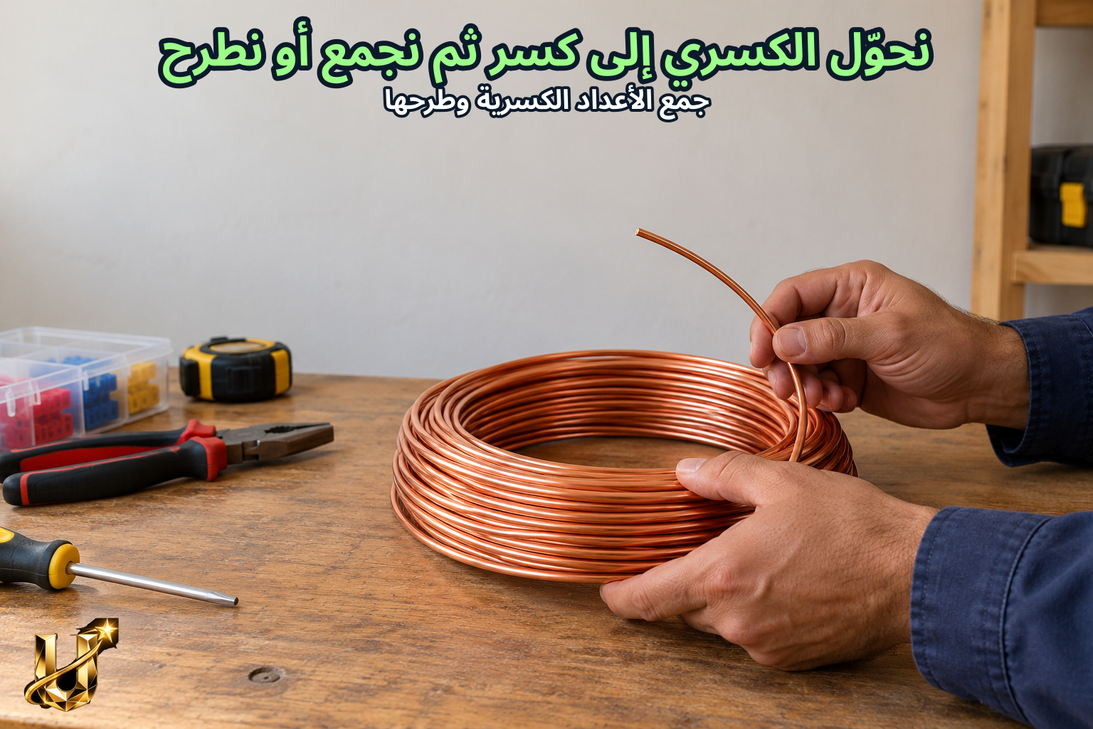 نحول الكسري إلى كسر ثم نجمع أو نطرح