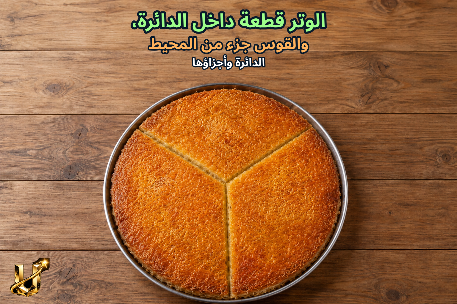 الوتر قطعة داخل الدائرة، والقوس جزء من المحيط
