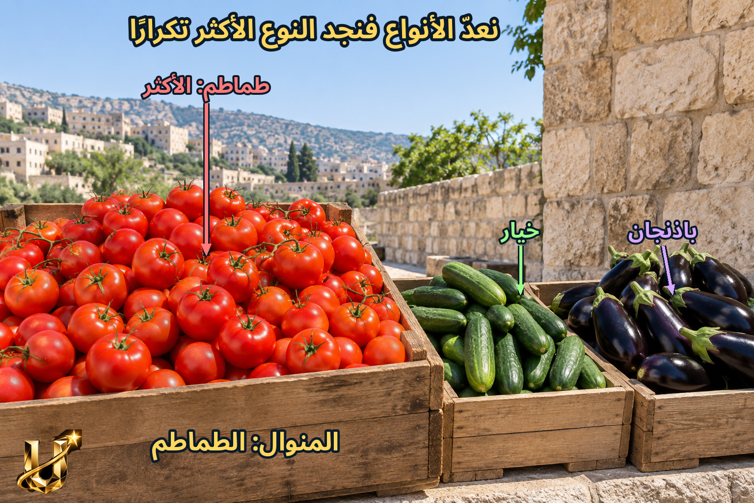 نعد الأنواع فنجد الأكثر تكرارا: المنوال الطماطم