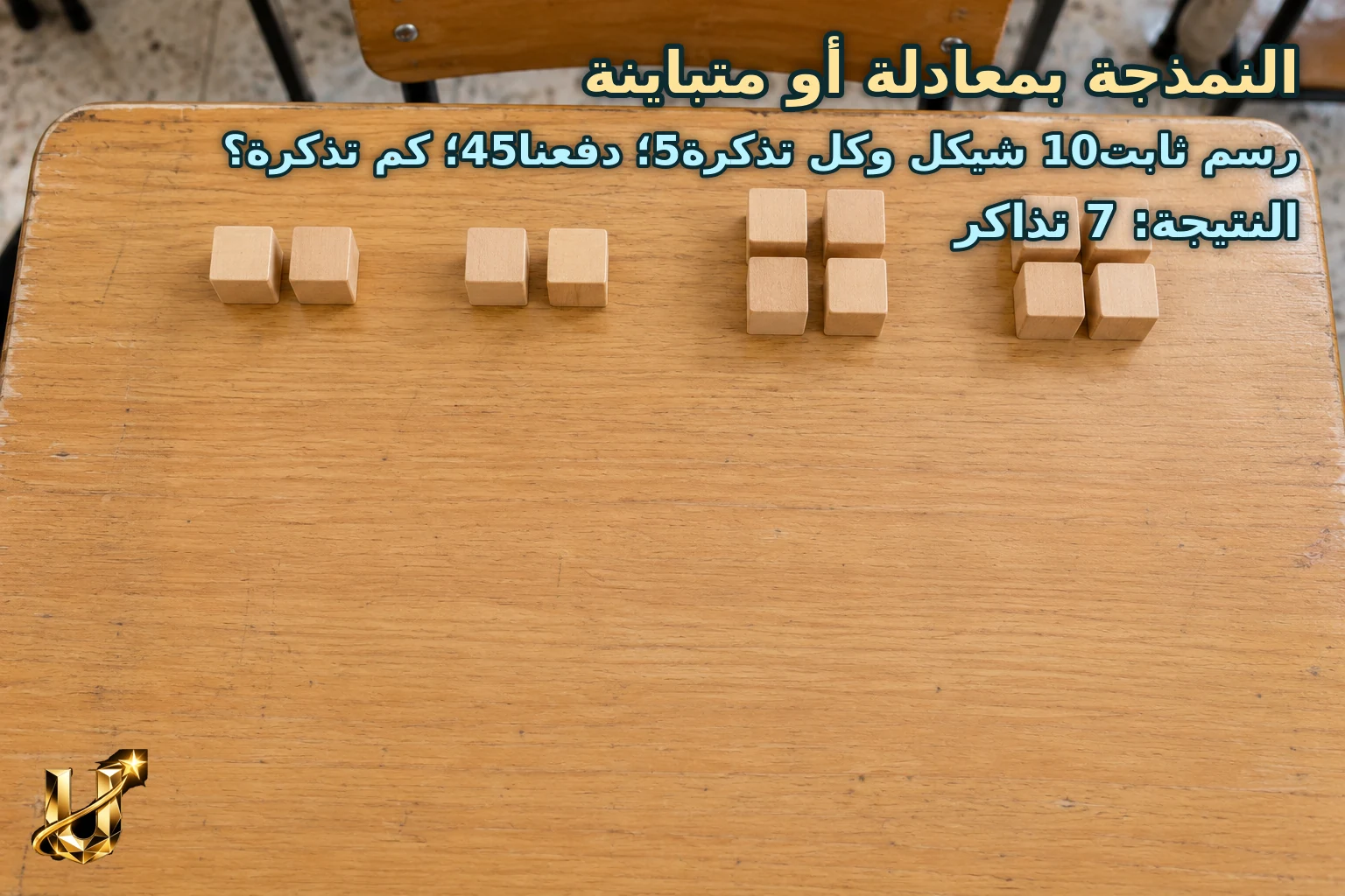 رسم ثابت10 شيكل وكل تذكرة5؛ دفعنا45؛ كم تذكرة؟