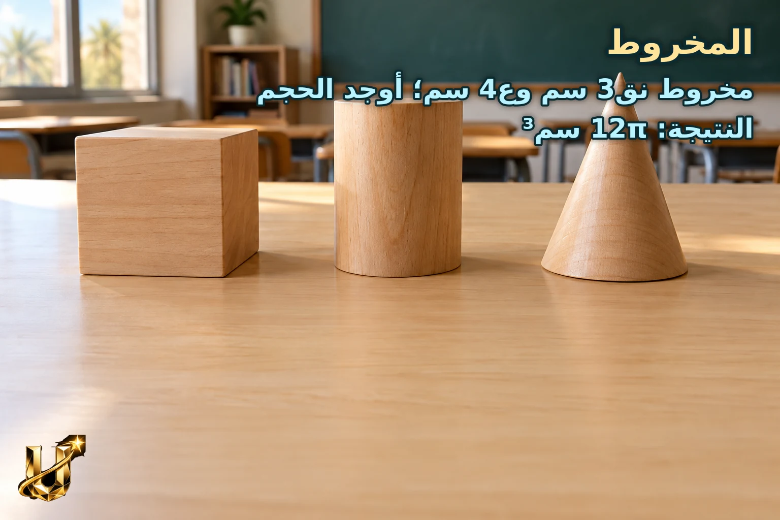 مخروط نق3 سم وع4 سم؛ أوجد الحجم