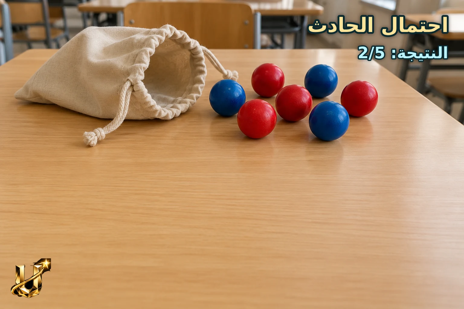 نسحب بطاقة عشوائيا من خمس بطاقات متطابقة مرقمة1 إلى5؛ احتمال عدد زوجي