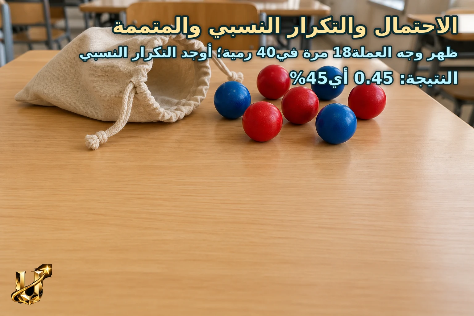 ظهر وجه العملة18 مرة في40 رمية؛ أوجد التكرار النسبي