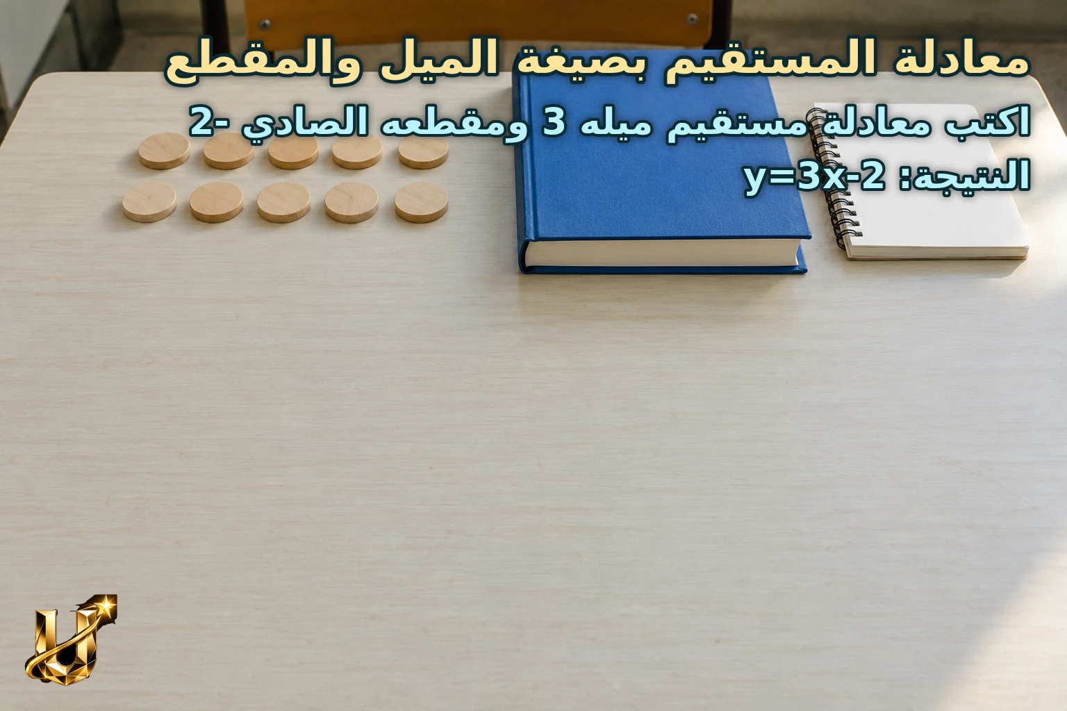 اكتب معادلة مستقيم ميله 3 ومقطعه الصادي -2