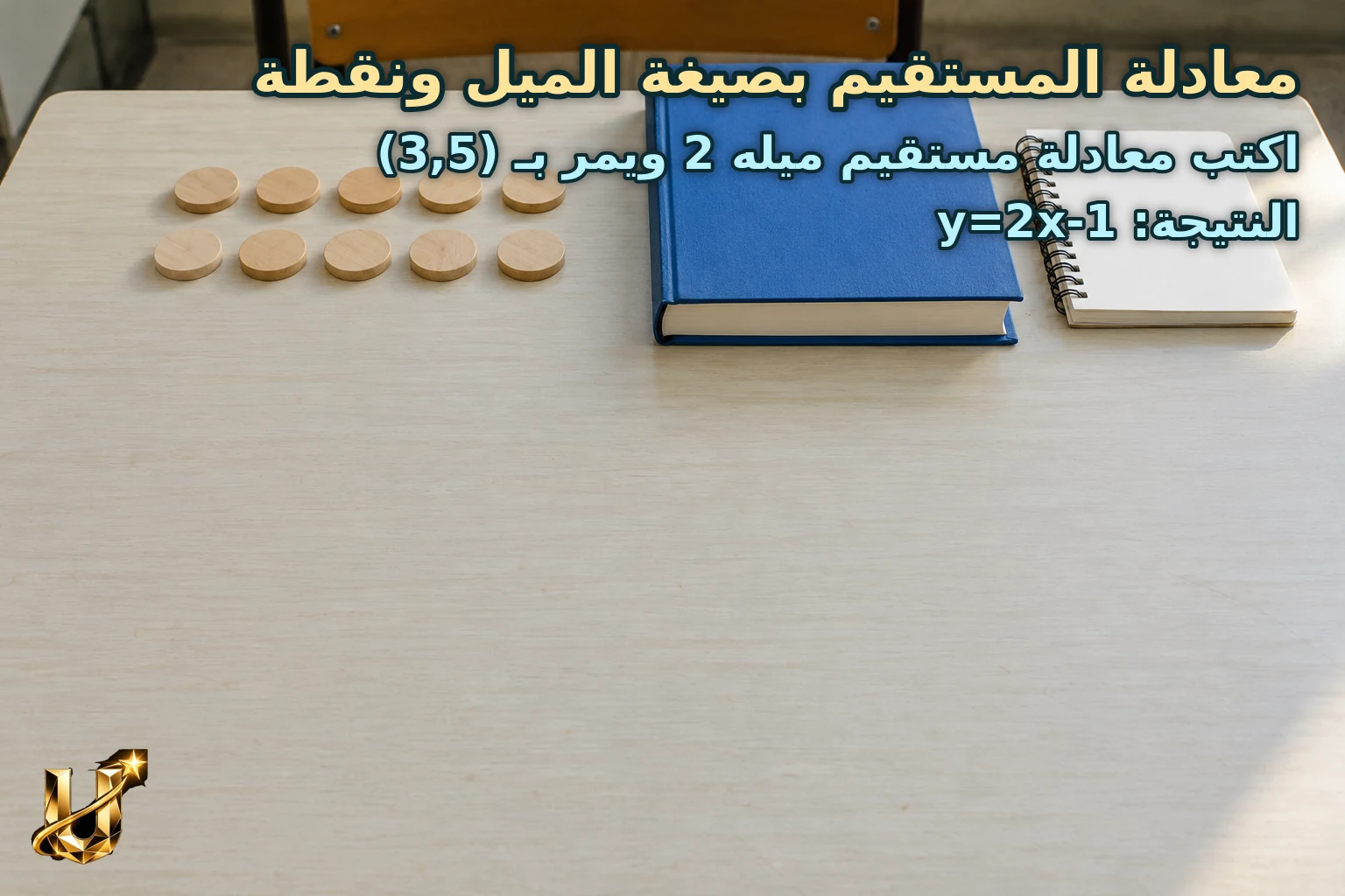 اكتب معادلة مستقيم ميله 2 ويمر بـ (3,5)