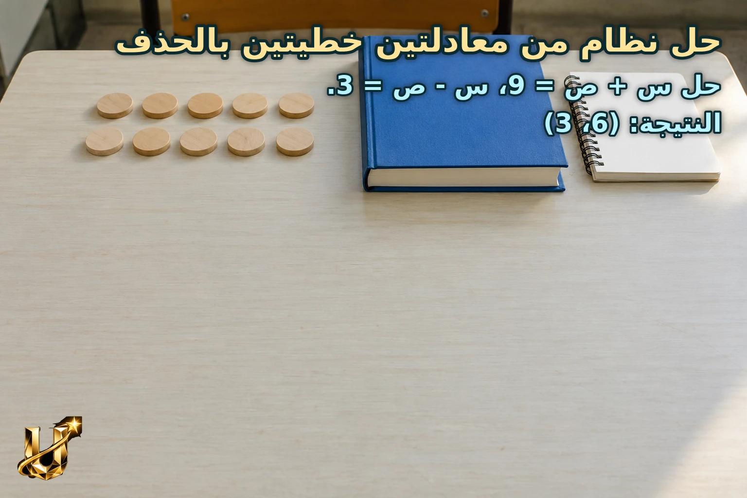 حل س + ص = 9، س - ص = 3.