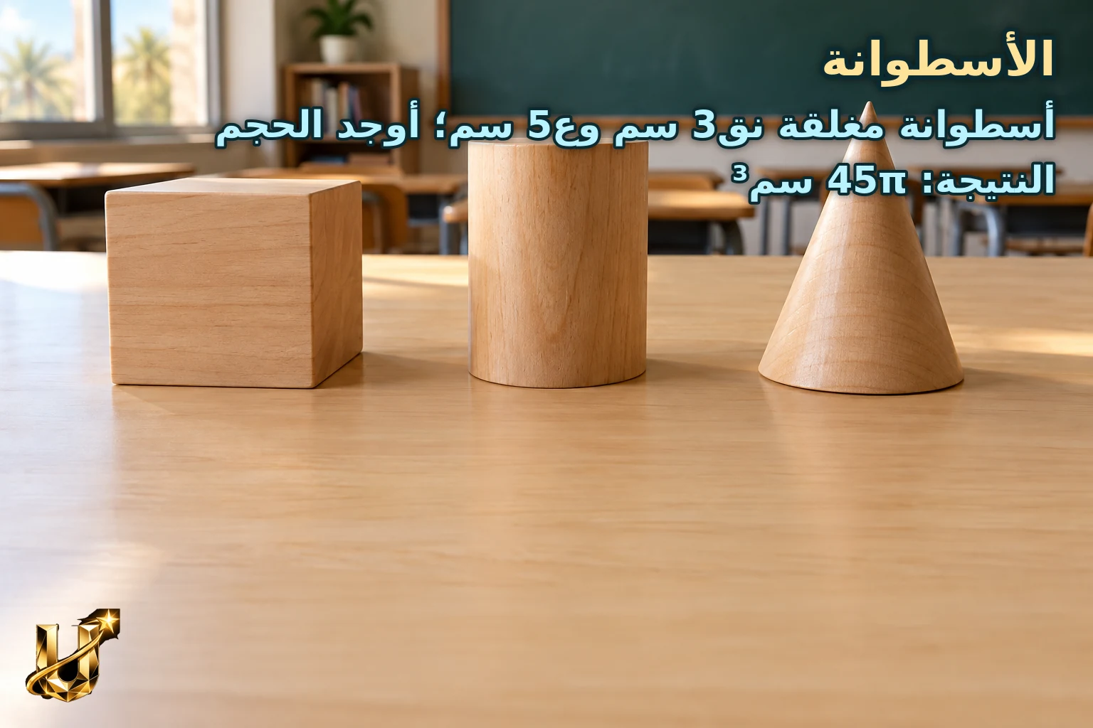 أسطوانة مغلقة نق3 سم وع5 سم؛ أوجد الحجم