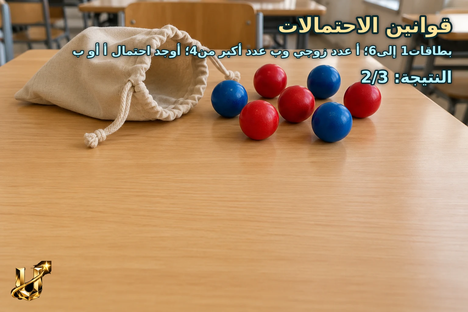 بطاقات1 إلى6؛ أ عدد زوجي وب عدد أكبر من4؛ أوجد احتمال أ أو ب