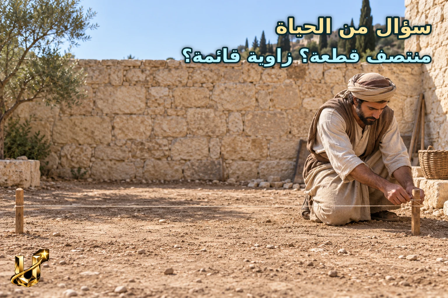 بناء وحبل مشدود على أرض ترابية في الناصرة