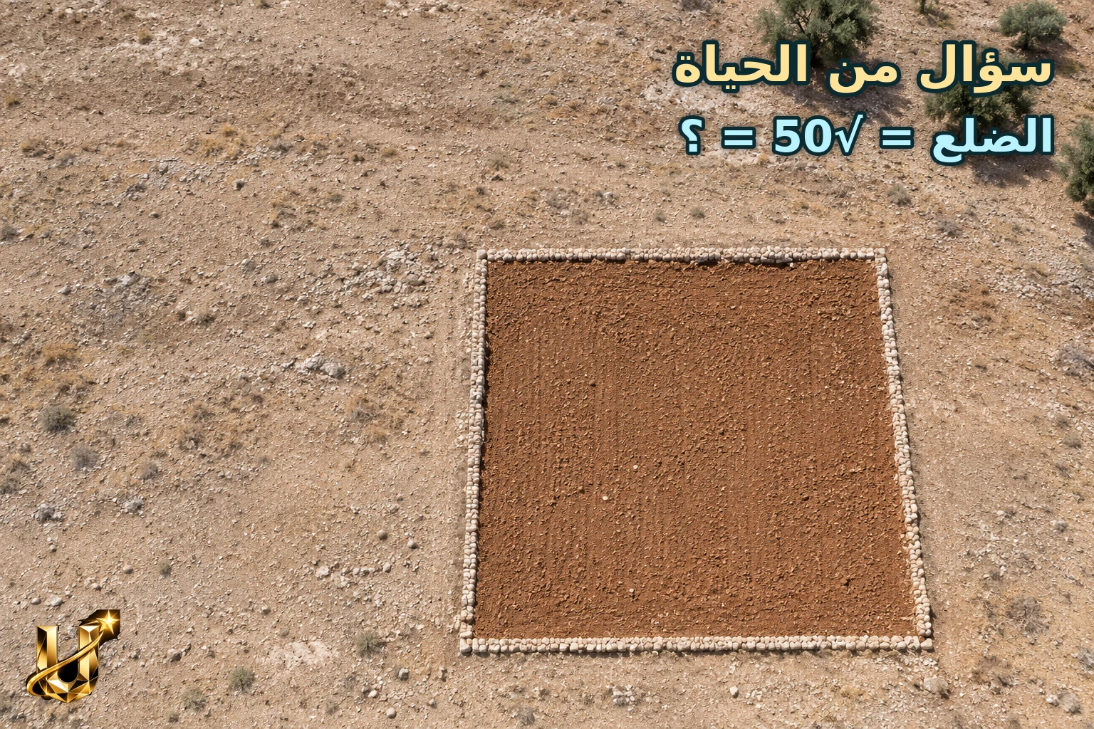 قطعة أرض مربعة من الأعلى في السلط